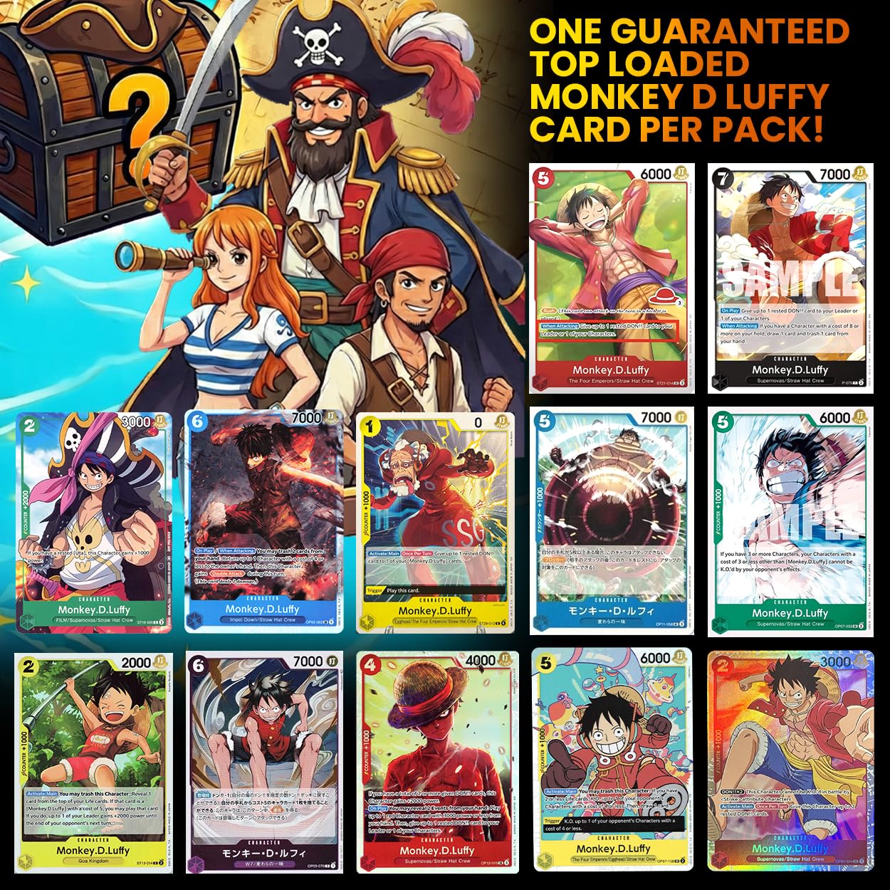Amazon.com: One Piece Card Game Mystery Pack Bundle – 6 Sealed